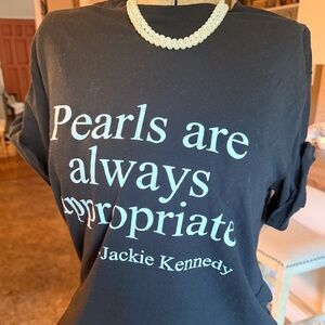 Black Graphic Tee with Pearl Quote